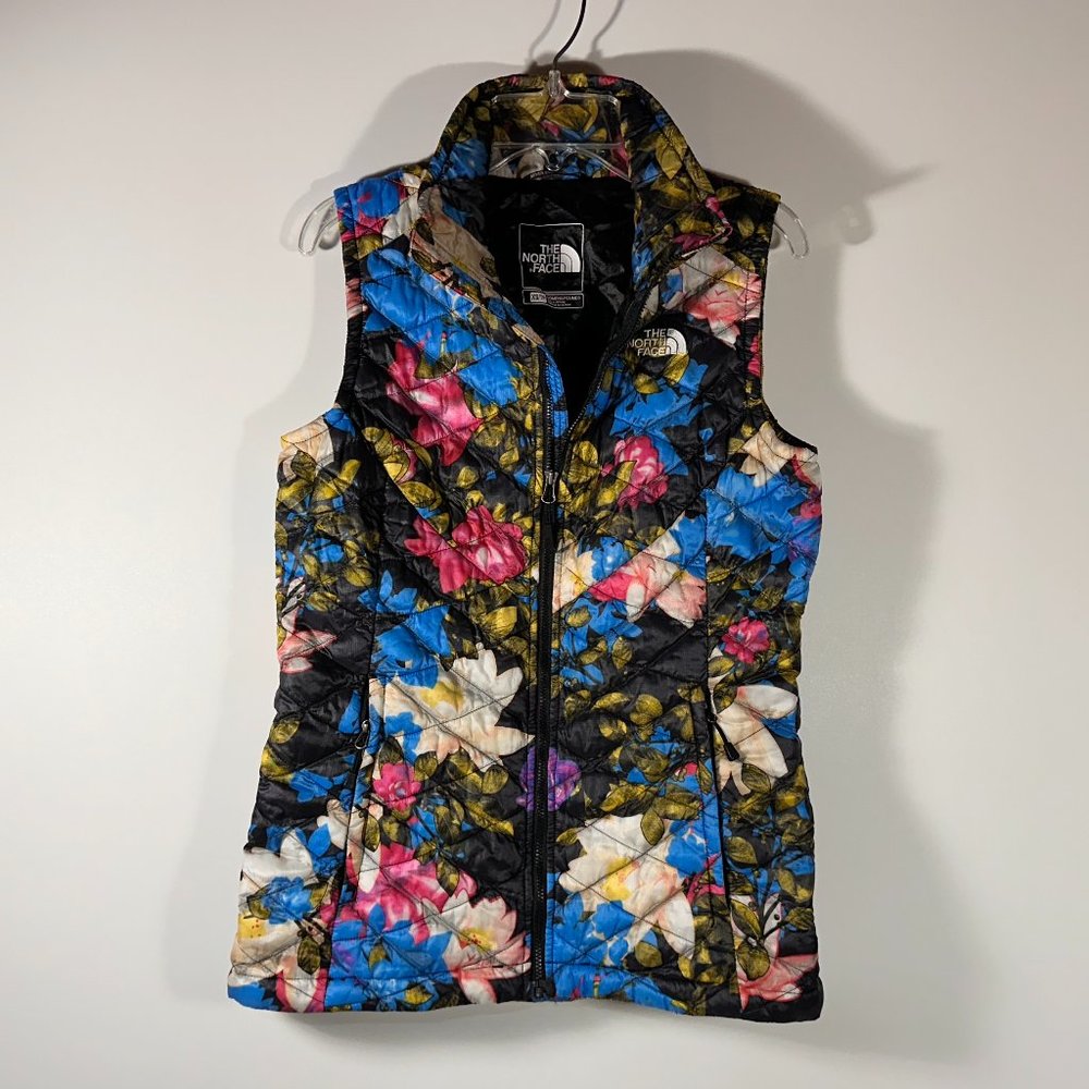 North Face Thermoball Floral Print Puffer Vest Women Size XS